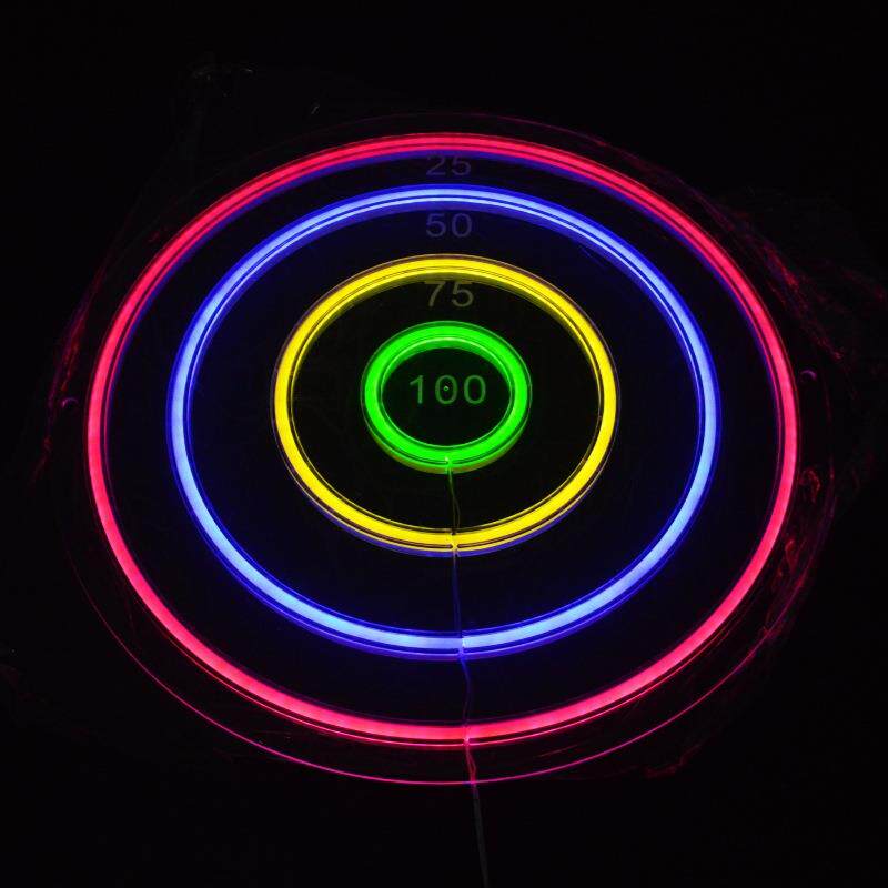 LED霓虹灯酒吧KTV装饰灯氛围灯跨境电商吸盘式飞镖盘可更换文字