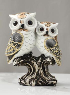 新款直销美式猫头鹰树脂工艺品摆件创意家居装饰品客厅软装摆设猫