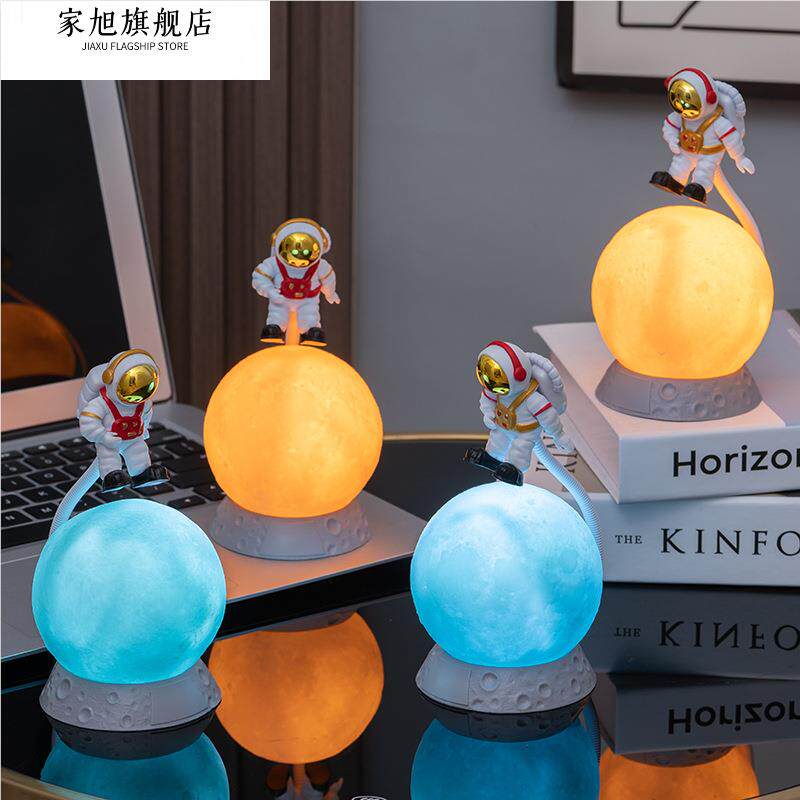2024 새로운 일시 중단 된 우주 비행사 장식 달 문 램프 어린이 밤 빛 설날 소녀의 생일 선물