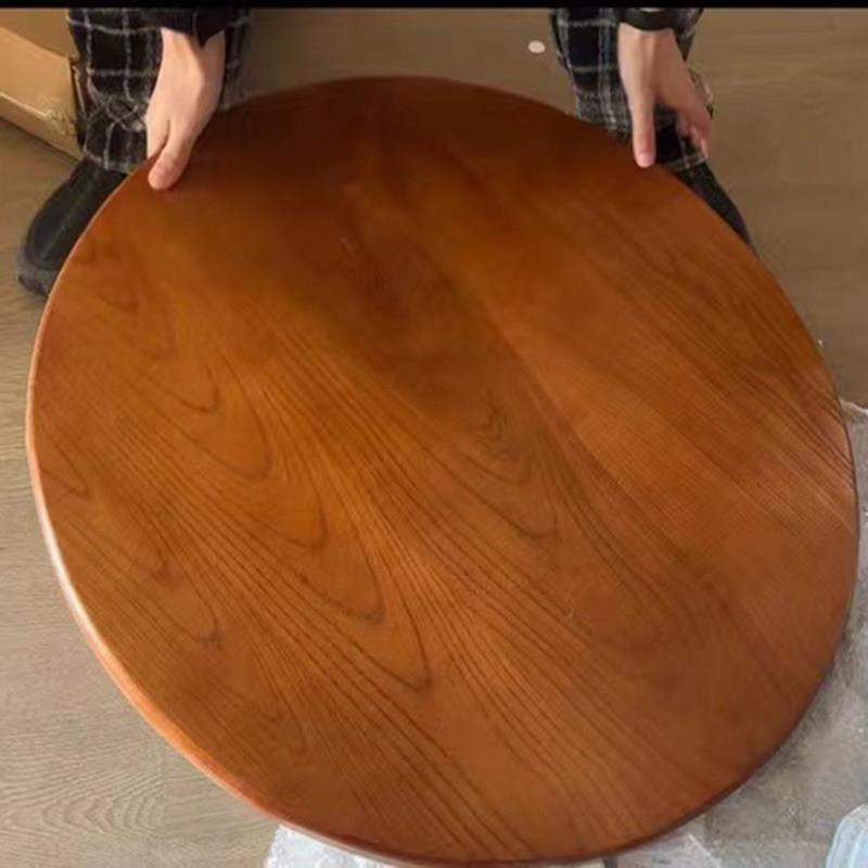 直拼图圆形桌面定制圆形板1.2米松榆原木60X60桌面板5cm桌面板胡