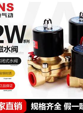 SNS神驰气动 2W系列电磁阀 2W025-08/06 二位二通电磁阀 常闭水阀