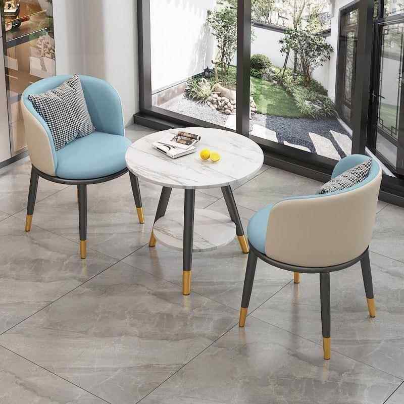 阳台小茶桌2025新款小型网红休闲圆桌茶几椅子组合套装接待洽谈桌