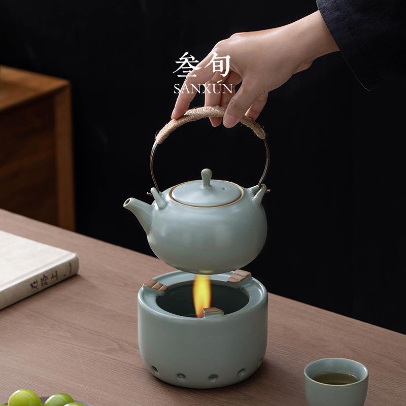 叁旬汝窑提梁壶陶瓷泡茶壶家用新款茶具套装煮茶炉温茶炉高档茶具