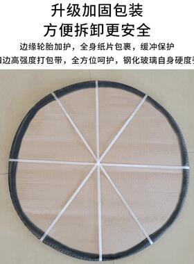 9C10厘圆形钢化玻璃桌面玻璃餐桌转盘大圆桌透明茶几玻璃圆台面定