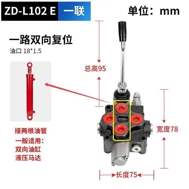 多路换向阀ZD102系列型号一联手动两联双向堆高机液压多路换向阀
