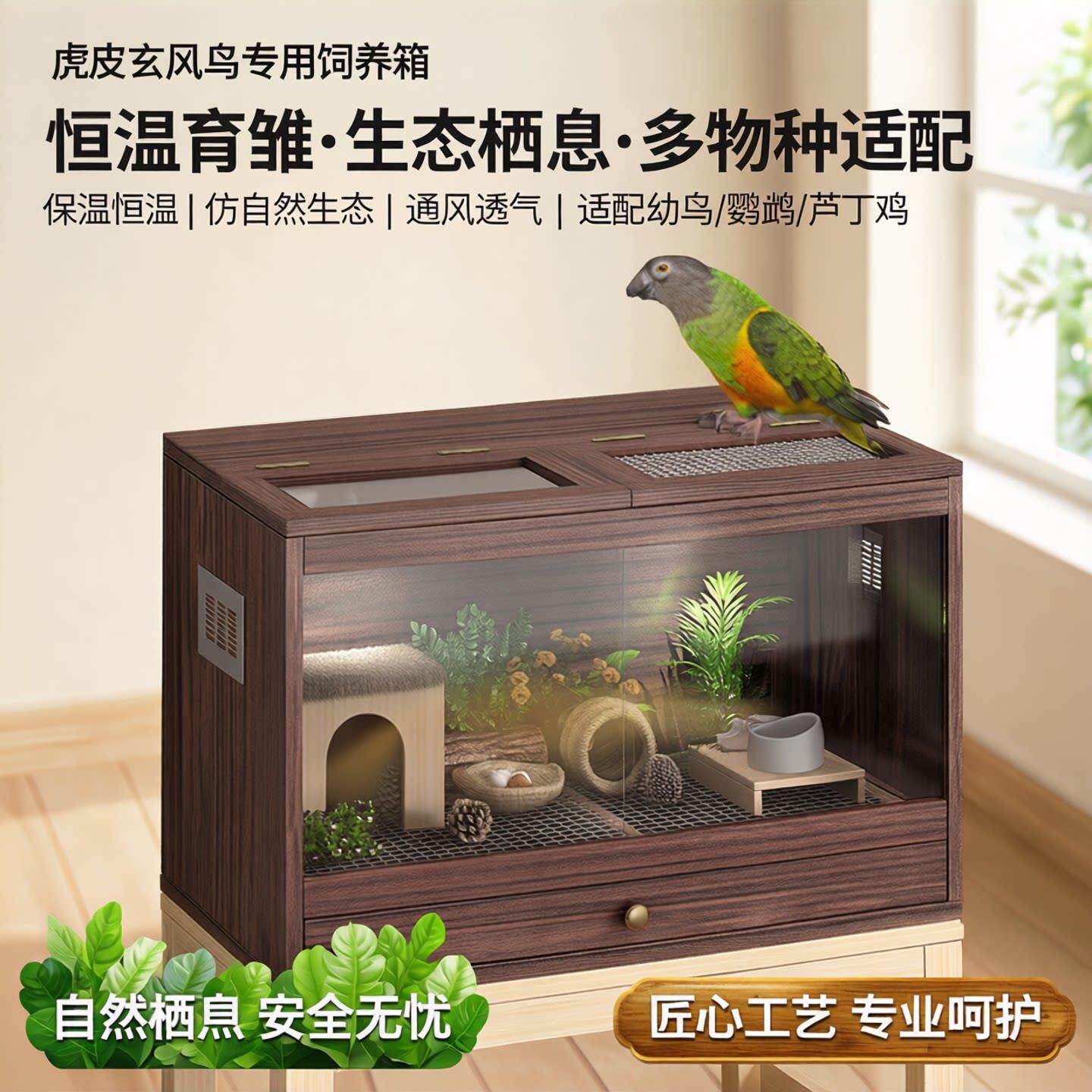虎皮玄风鸟笼鹦鹉笼保温箱幼鸟笼育雏恒温鸽笼宠物芦丁鸡笼饲养箱