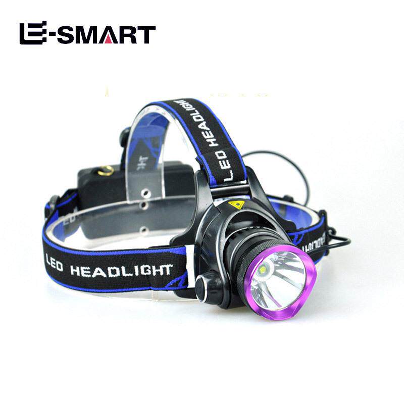 铝光杯T6头灯 LED L2紫色头灯强光充电10W 户外远射矿便携