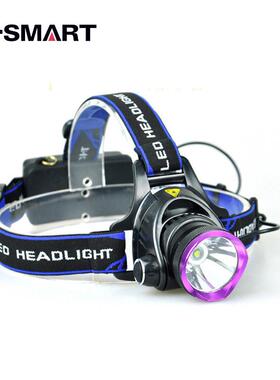 铝光杯T6头灯 LED L2紫色头灯强光充电10W 户外远射矿便携