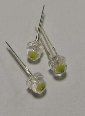 5mm草帽0.2w暖白光led灯珠三安光电短脚F5白灯直插led发光二极管