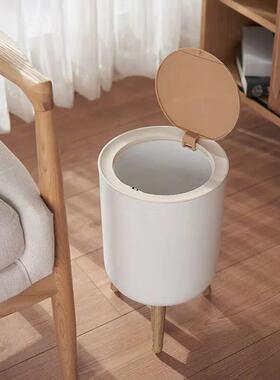 Wooden High Foot Trash Can For Bathroom Creative Kitchen was