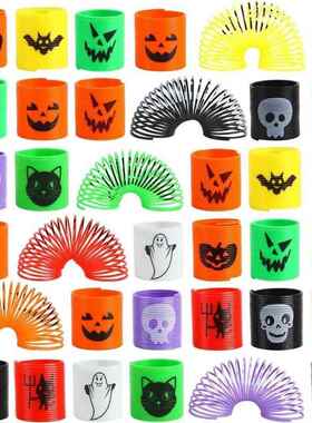 。Halloween Toys 36PCS for Kids Bat Ghost Pumpkin Coil Sprin