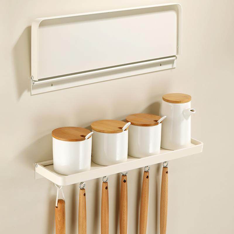 奶油白壁挂式可折叠厨房置物架太空铝挂架收纳架调味品架储物架子,厨房/烹饪用具,抹布架/厨房清洁收纳架,淘宝优惠券,粉丝福利购,淘宝优惠卷
