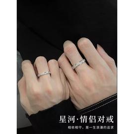 s999纯银对戒小众设计情侣戒指，一对款开口婚戒纪念生日礼物送女友