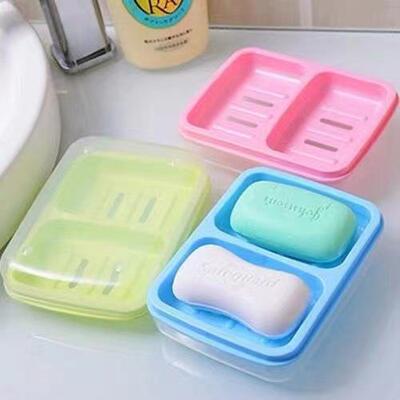 Double-layer soap dish with two compartments, creative and p