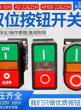 双位钮APBB-22N椭圆双头式带灯按钮开关PPBB双键双位AS-22高品质