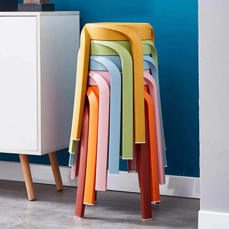 时尚创意风车凳家用塑料座椅可叠放现代餐桌圆凳咖啡厅简易凳子