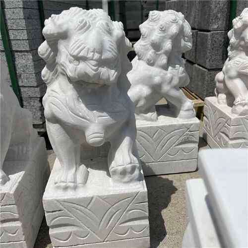 汉白玉狮子石雕狮子别墅庭院门前石狮子石雕动物雕塑摆件