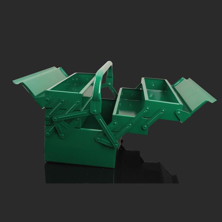 铁工具 大号加厚三叠铁工OMI箱具折箱 带锁孔多功能层维修工具箱