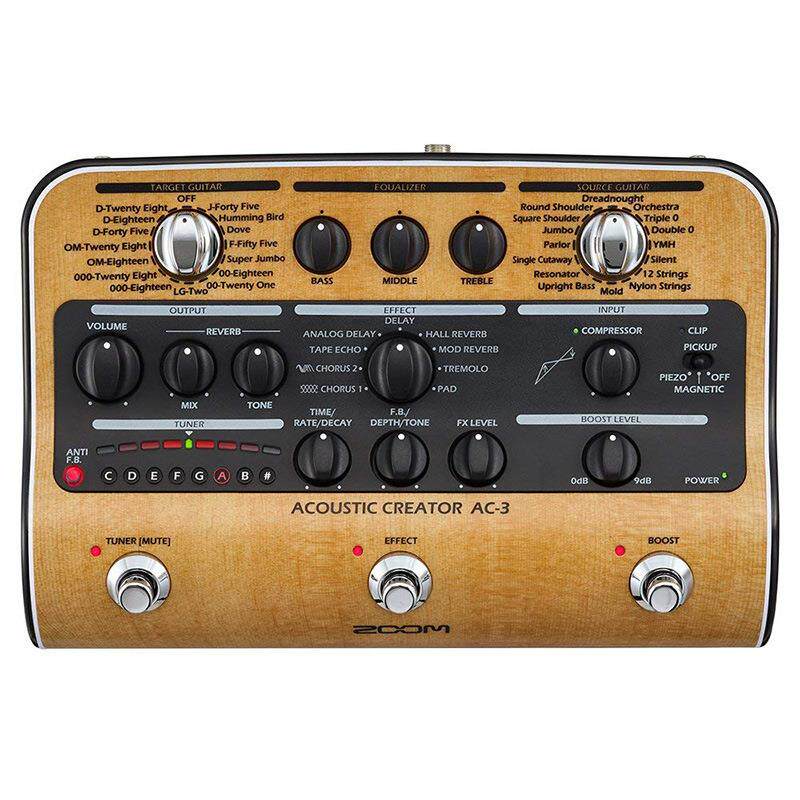 ZOOM AC-3 AC-2 原声民谣木吉他弹唱电箱琴延迟混响指弹效果器
