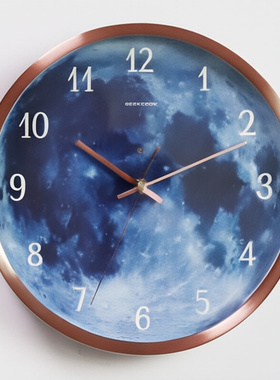 爆款钟表星河一粟蓝色月球LED夜