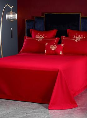 婚庆四件套婚嫁婚床刺绣被套红色结婚品婚房婚床喜庆礼中新HZY-00
