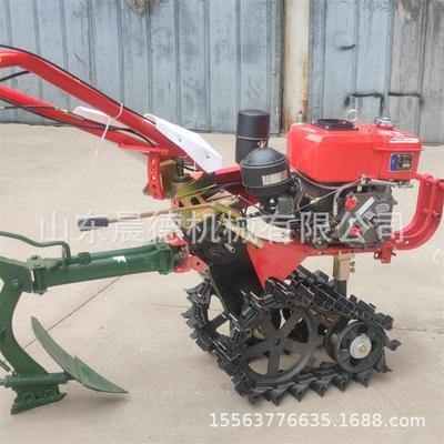 农用大马链轨微耕机 柴油链轨式耘锄手推式履带翻地机