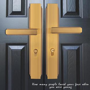 酷隆双门锁木门锁对开 子母房门锁具家用现代室内卧室门锁三件套