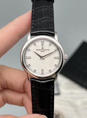 98新30mm江诗丹顿传袭18k白金原钻25155/000G-9584石英手表女正品