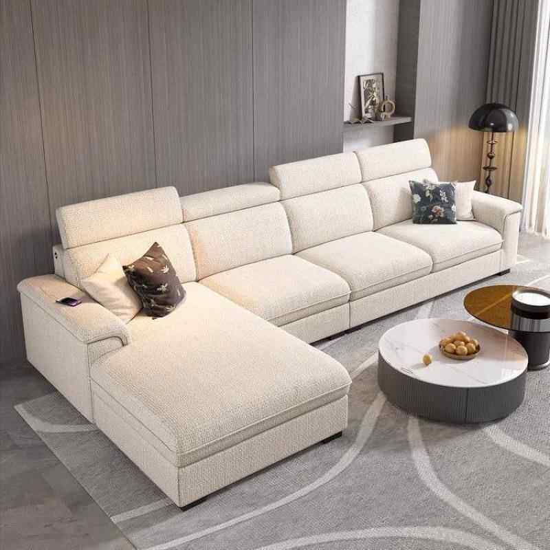 棉麻布艺沙发直排奶油风简约沙发客厅大小户型贵妃组合猫爪皮沙发