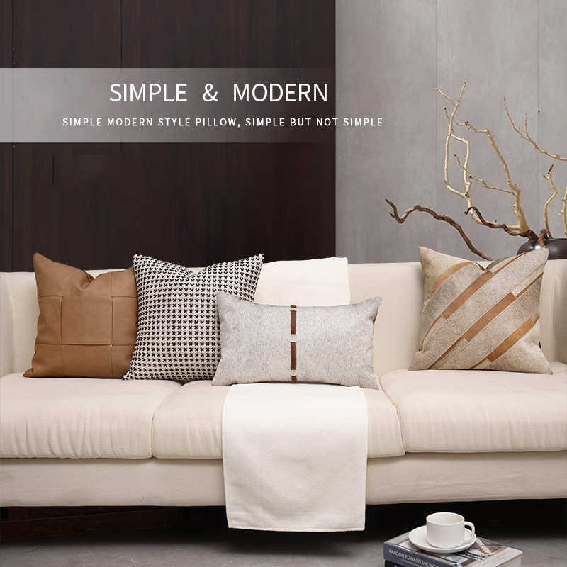 现代简约奶油风酒店别墅客厅沙发抱枕靠垫套设计师高级搭配组合款
