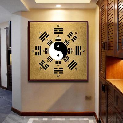 八卦图挂画正方形易经周易先天五行装饰画道家太极阵中堂风水镇宅