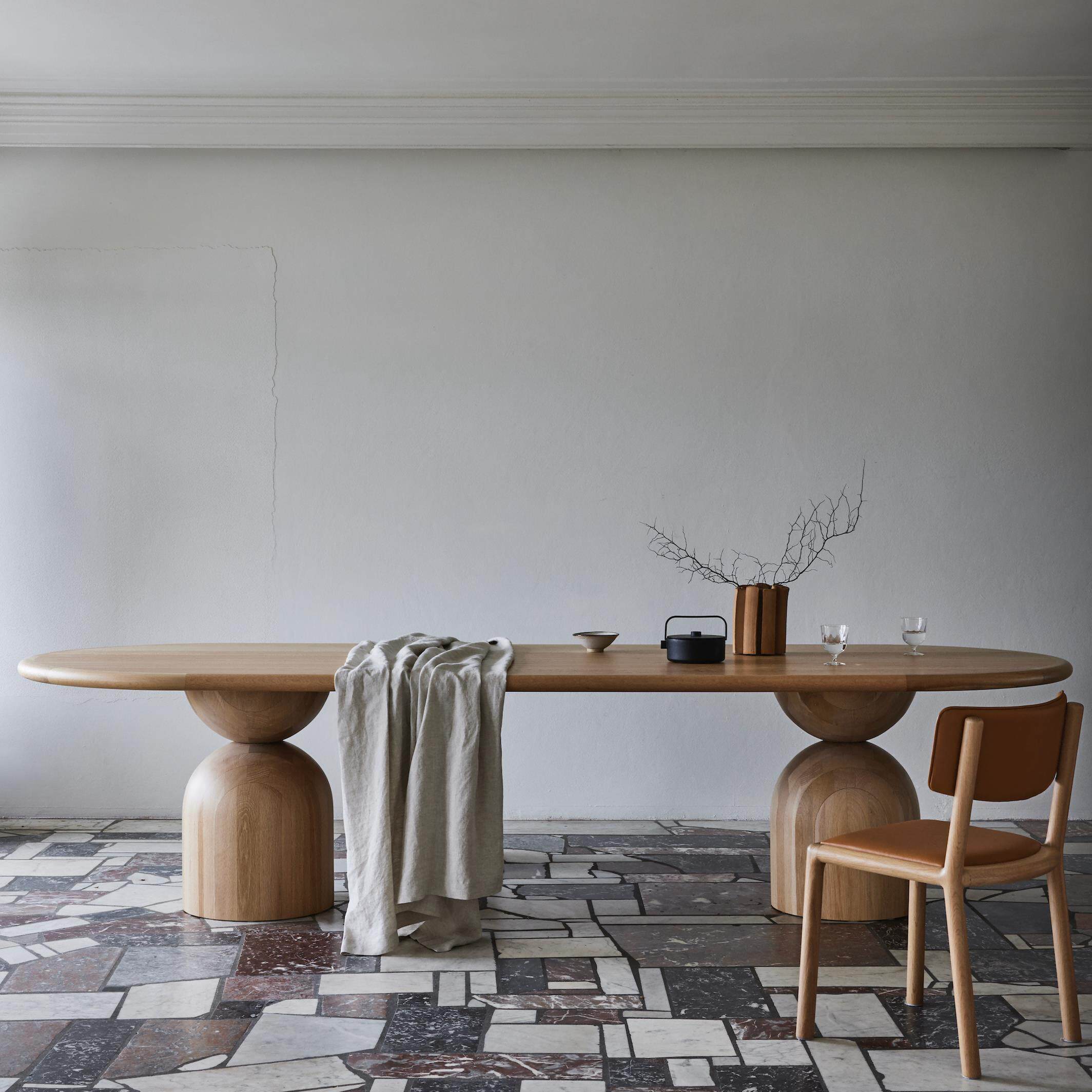 北欧设计师创意原木长桌简约办公会议桌工作台全实木餐桌客厅圆桌