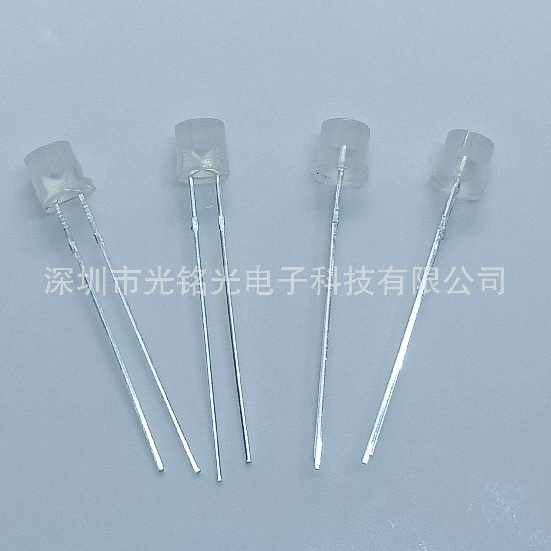 F5/5mm白发粉红 长脚 平头LED发光二极管 直插灯珠 颜色支持定作