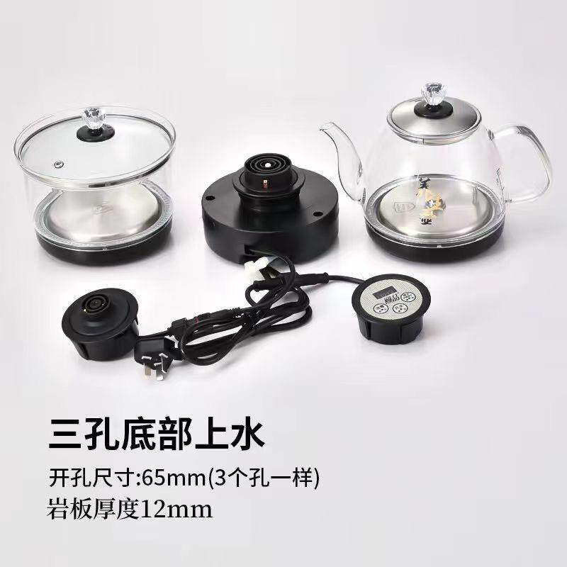 一体内嵌茶台烧水壶大理石茶台玻璃电热水壶自动上水培生壶两件式