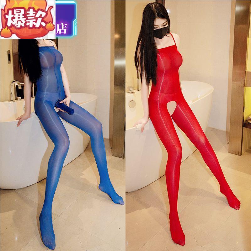 性感油亮舍宾吊带丝袜男jj套全身连体情趣抹胸黑丝弹力连身连裤袜