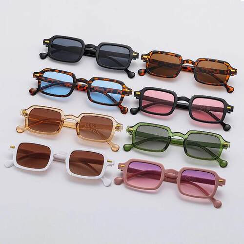 Luxurious Rectangle Sunglasses Women Oval Vintage Brand Desi
