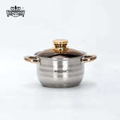 欧式 不锈钢锅具四件套无涂层复底套锅家用蒸煮烹饪炊具礼品