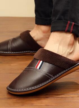 男品牌拖鞋冬季棉室内居家防滑木地板厚底家用女保暖家0906b