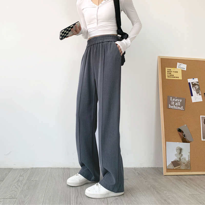 灰色阔腿裤女2022新款春季宽松胖mm显瘦200斤大码垂感直筒拖地裤,女装/女士精品,休闲裤,淘宝优惠券,粉丝福利购,淘宝优惠卷