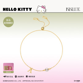 HELLO KITTY授权系列18K金Akoya珍珠定制字母手链KKLUE