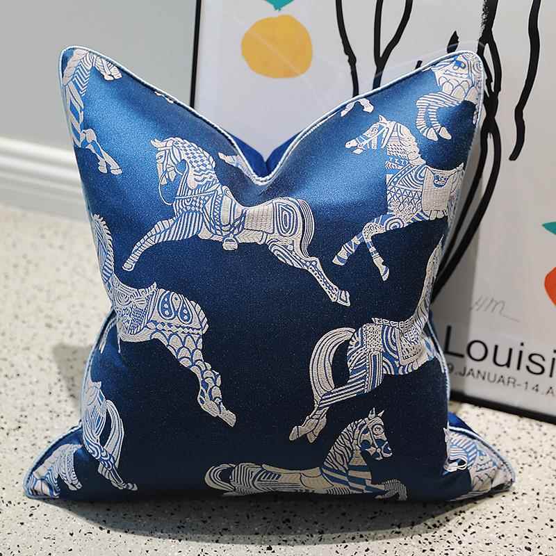 高档轻奢北欧样板房设计师推典荐提垫经滚边高精密花靠马沙发抱枕