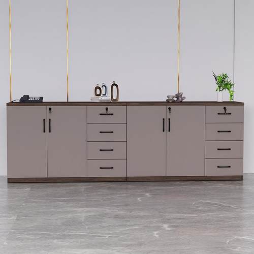 文件柜断办公室矮柜料物柜木质带抽屉资锁柜子厂家边柜08隔储柜收