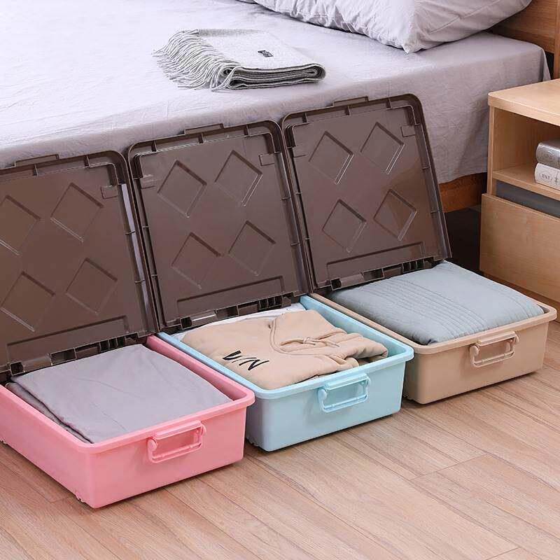 Big Bed bottom storage box Plastic flat beds under the bed q
