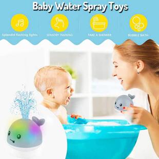 Baby Whale Bathtub Toys Sprinkler Bath Light Automatic