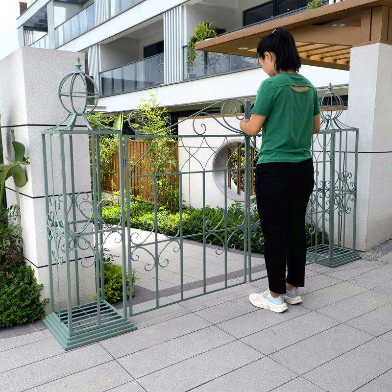 欧式铁艺大门户外铁门豪华别墅庭院门入户门婚庆装饰门拱形门