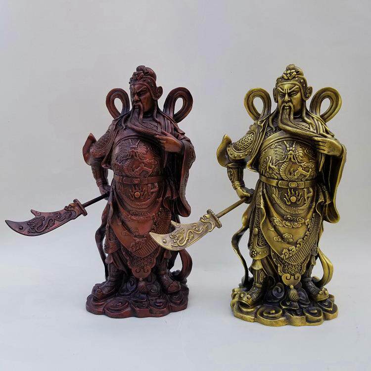 铜关公铜像武财神关二爷关羽铜雕家居摆件工艺品