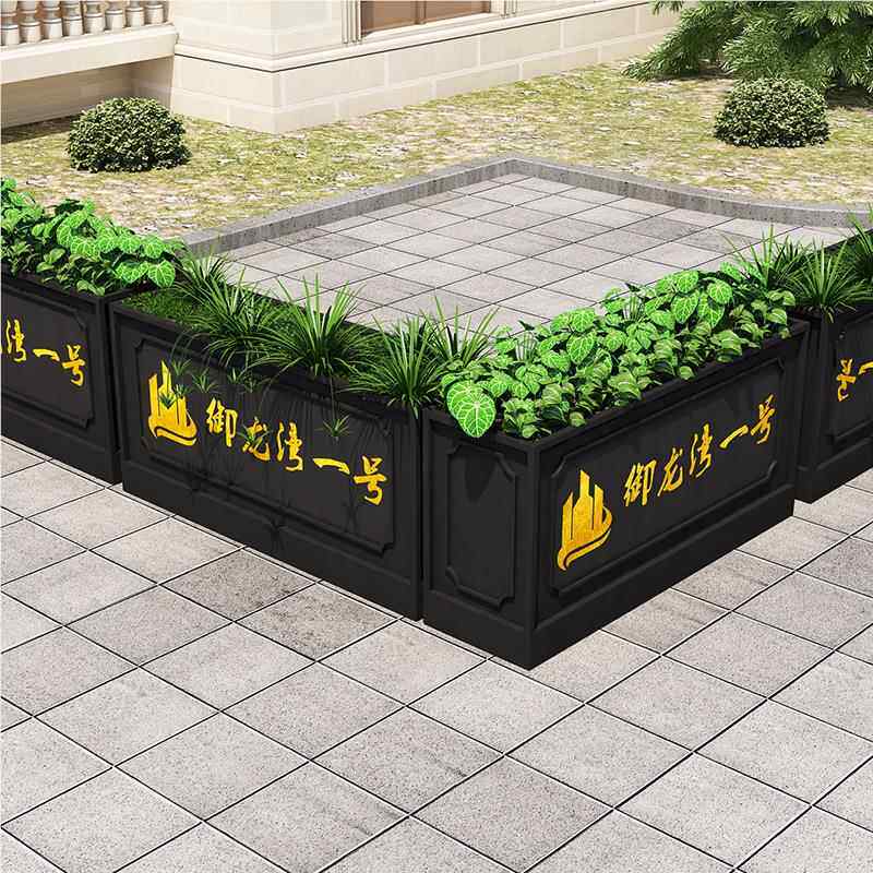 现代简落铁艺盆栽架 轻约奢地式金属隔断 公园商场箱装饰LM-01040