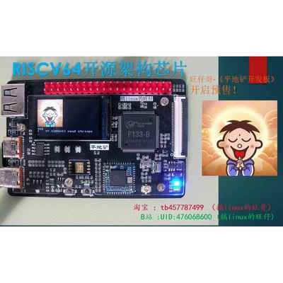 平地铲开发板，riscv架构国产芯片，板载小屏幕，可启动linux。