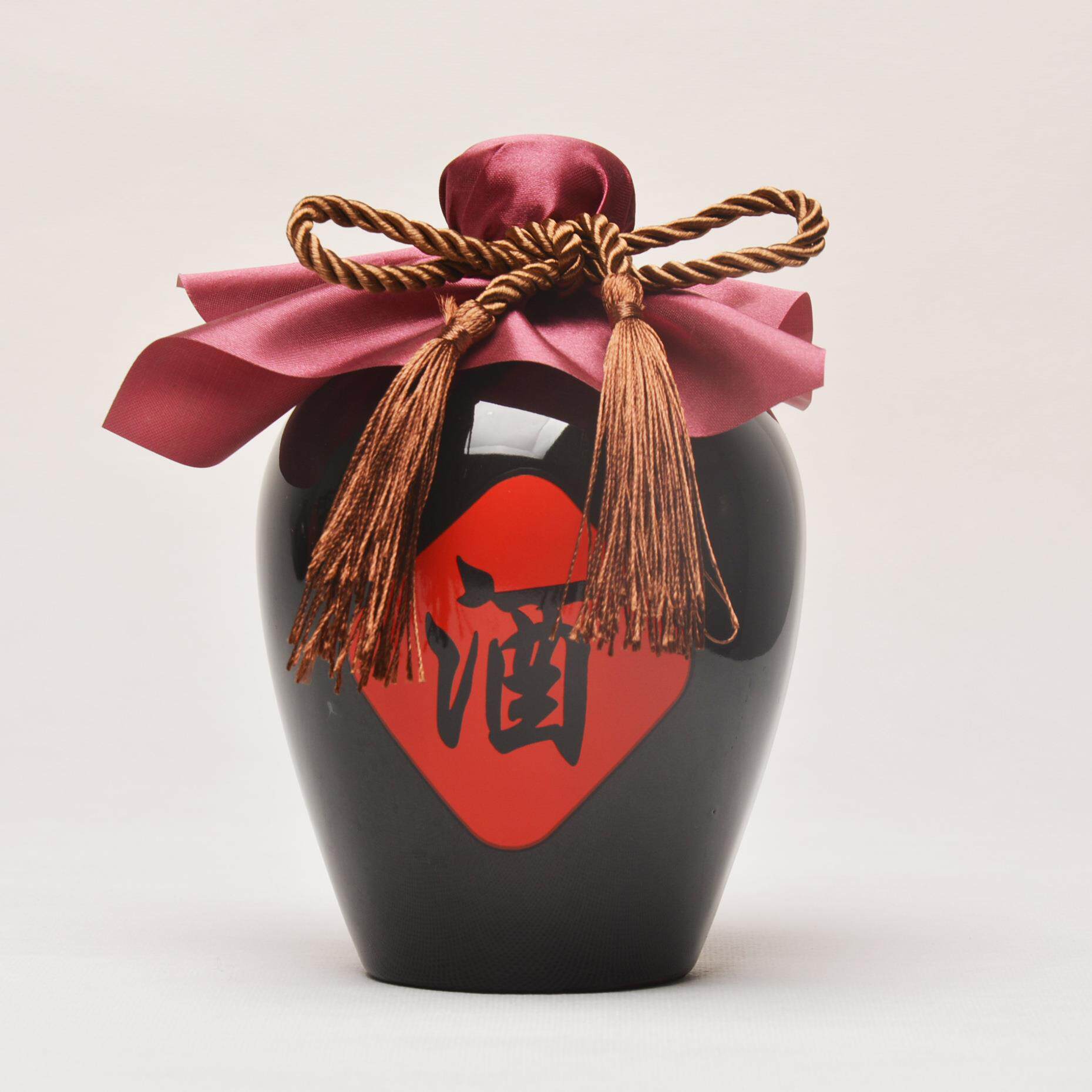 土陶陶瓷酒瓶烤花老式1斤2斤3斤5斤10斤装黑色釉家用酒壶空酒坛子