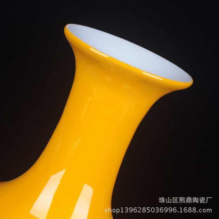 景德镇陶瓷花瓶中国红牡丹黄色赏瓶现代批发家居装饰品摆件批发,家居饰品,花瓶,淘宝优惠券,粉丝福利购,淘宝优惠卷